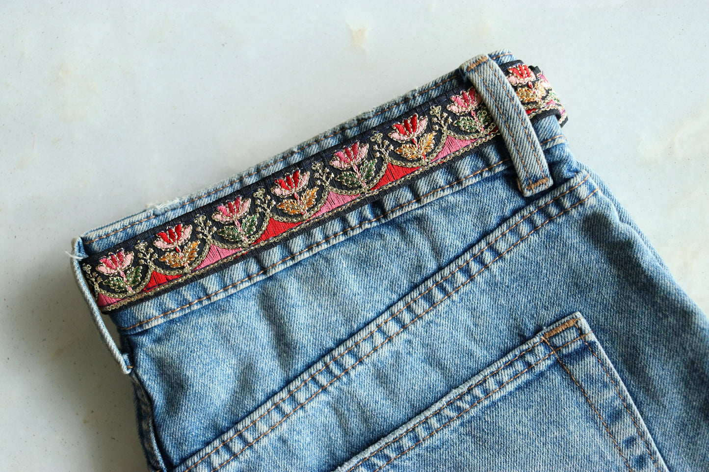 Black Red Floral Embroidered Trim,Indian Fabric Embroidered Border,Black Pink Blue Floral Lace,Floral Saree Border,Price/mtr