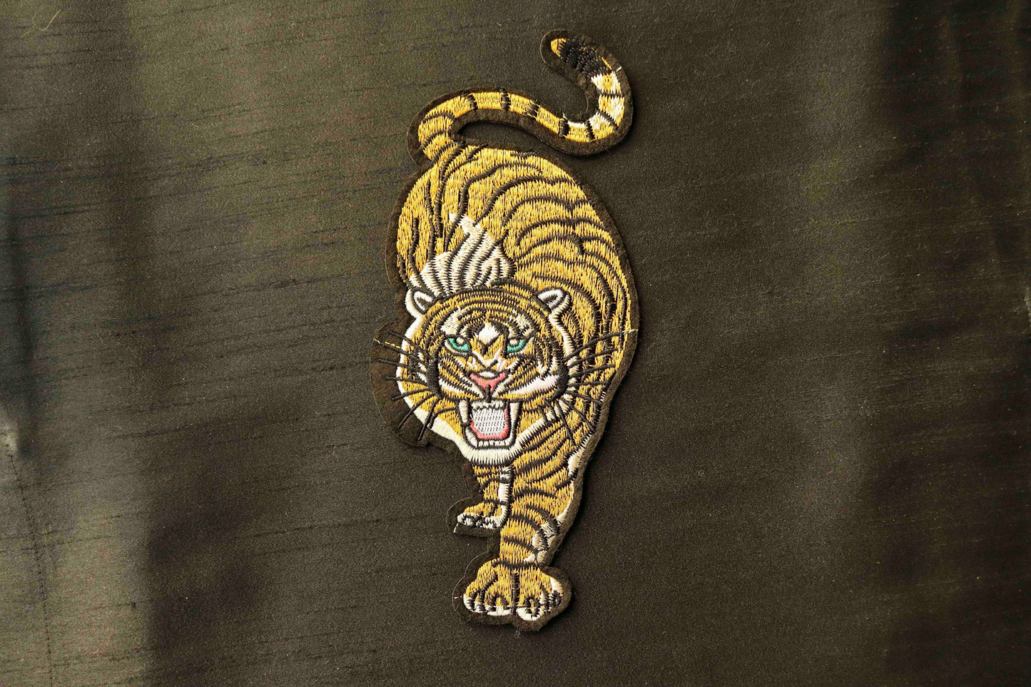 Tiger HTV Iron-On Animal Patch,Yellow Black Exotic Animal applique, Black Tiger applique, Quirky Animal patch,Heat Transfer Vinyl applique