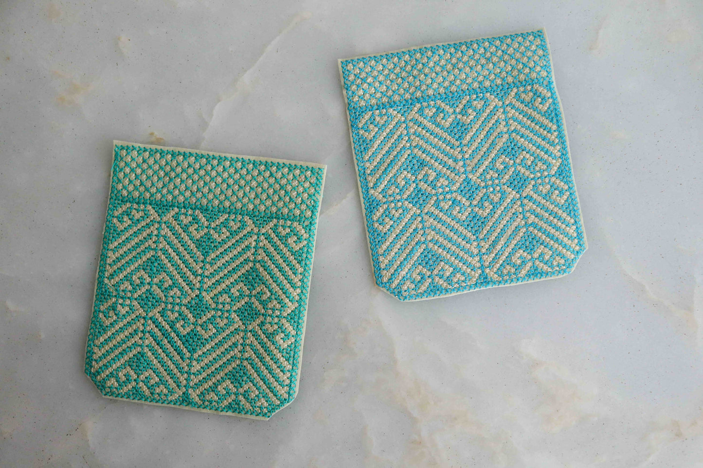 Boho Blue Yellow Pocket Patch,Handmade Indian Woven Pocket Applique, Blue Green Chevron Geometric Kitschy Patch,DIY Denim Jacket Patch