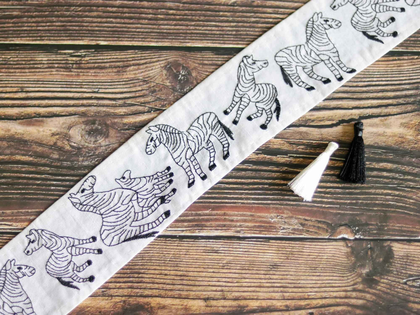 Quirky Zebra Animal Embroidered Trim,Black White Boho Zebra Border,South American Animal Trim,Multicolour Animal Saree Border,Price/mtr