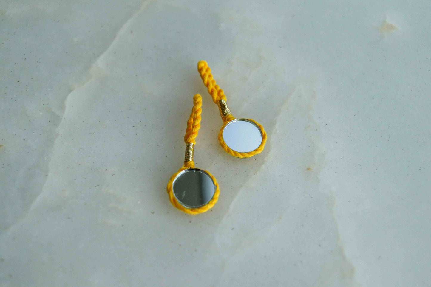 Boho Multicolour Round Mirror Tassel,Handmade Latkan, Rainbow Woollen Tufted Tassel,Quirky Kitschy Indian Tribal Charm, 2 pieces