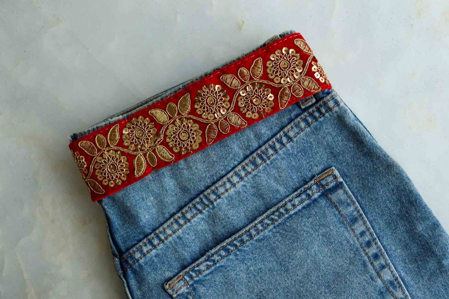Red Gold Floral Velvet Trim,Indian Floral Embroidered Border,Red Gold Floral Lace,Designer Luxury Velvet Saree Border,Price/mtr
