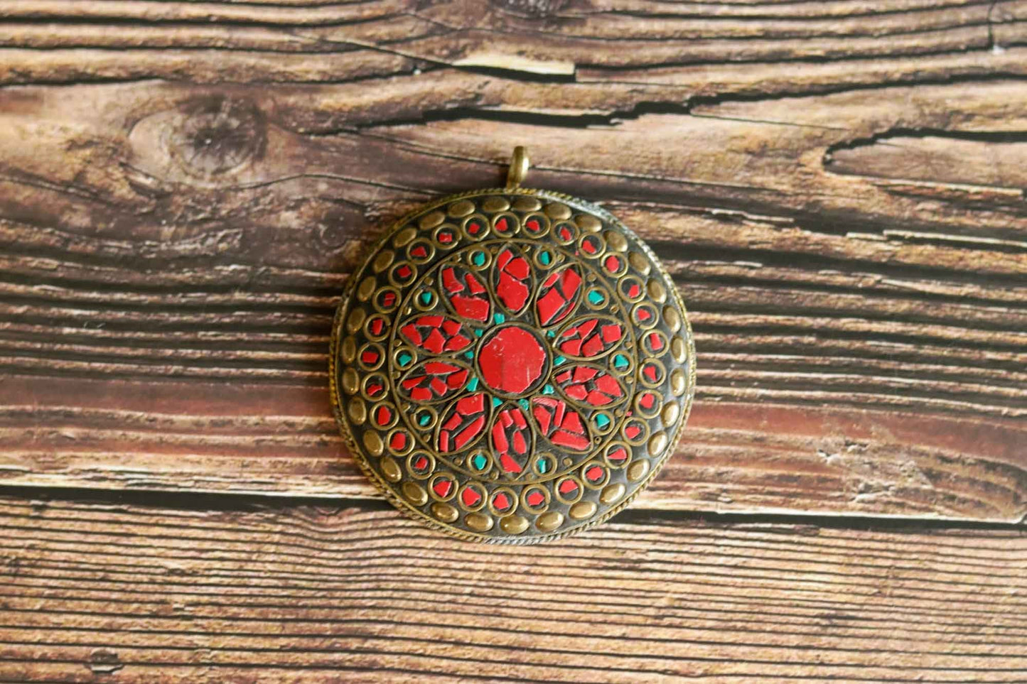 Red Green Round Metal Buttons,Black Red Gold Charm,Tibetan Tribal Boho button,Tibetan Jewellery,Mosaic Inlay Button,Indian Jewellery Charm