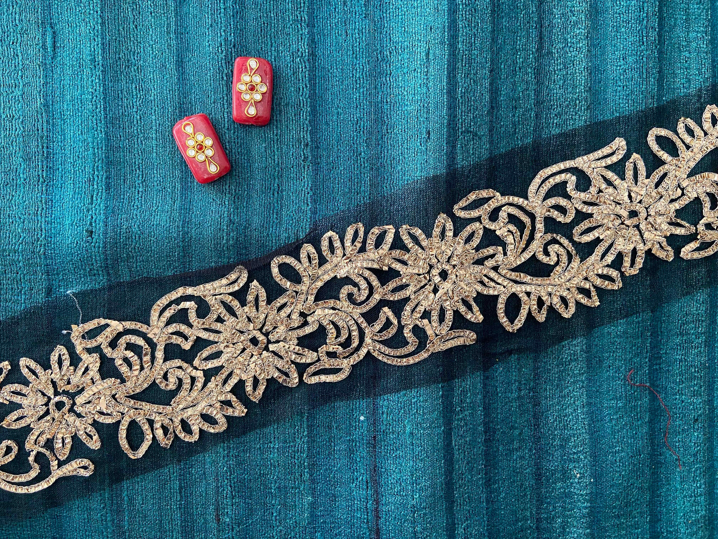 Black Gold Net Embroidered Trim,Black Gold Foil Floral Border,Designer Black Gota Embroidery Lace,Indian Trim,Black Saree Border,Price/mtr