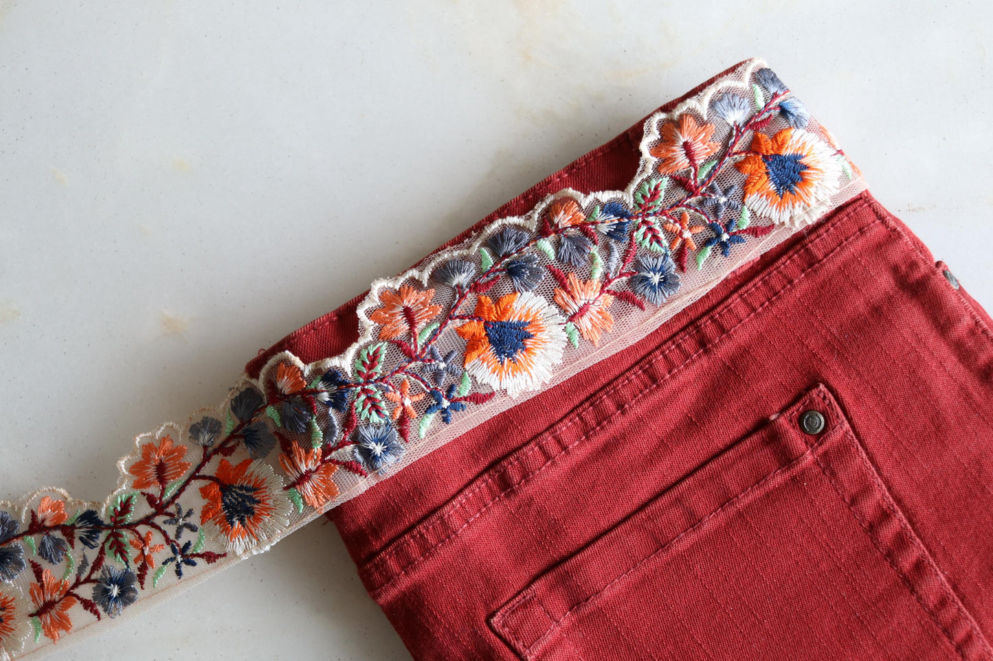 Floral Scallop Embroidered Net Trim, Pink Peach Net Border, Cutwork Net Lace, Indian Fabric Trim, Floral Saree Border, インド刺繍リボン, Price/mtr