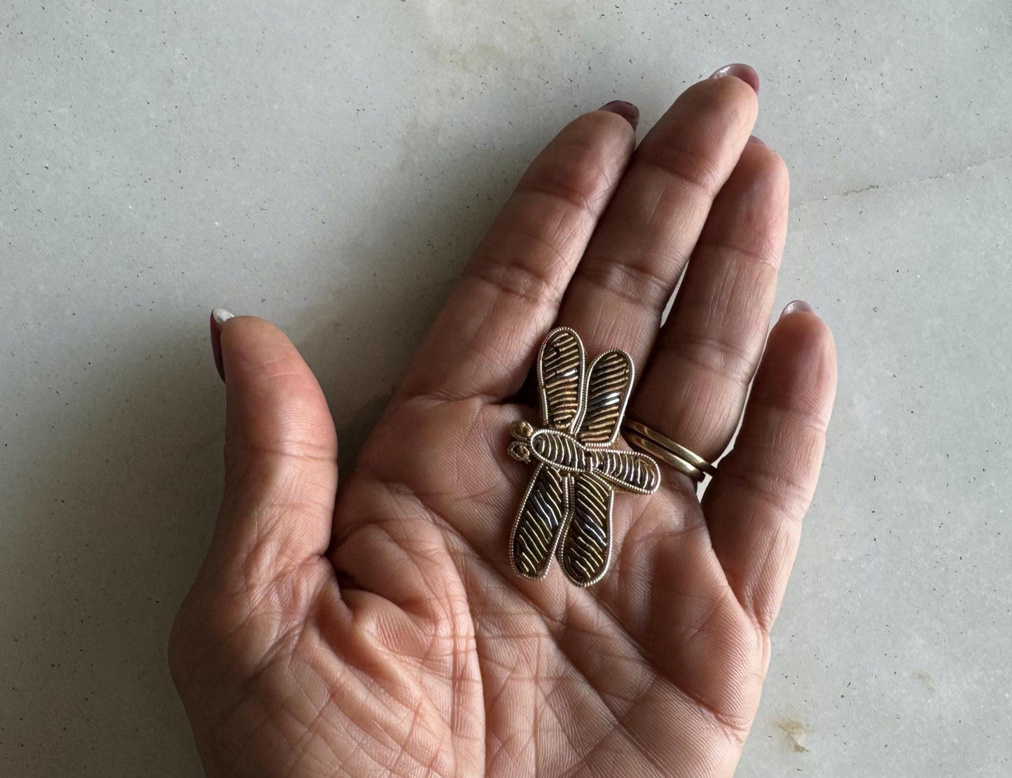 Quirky Golden Embroidered Bee Patch, Handmade bee applique, Boho Gold Insect Patch, Denim Patch, Sew on applique, DIY Patch, 2 pieces